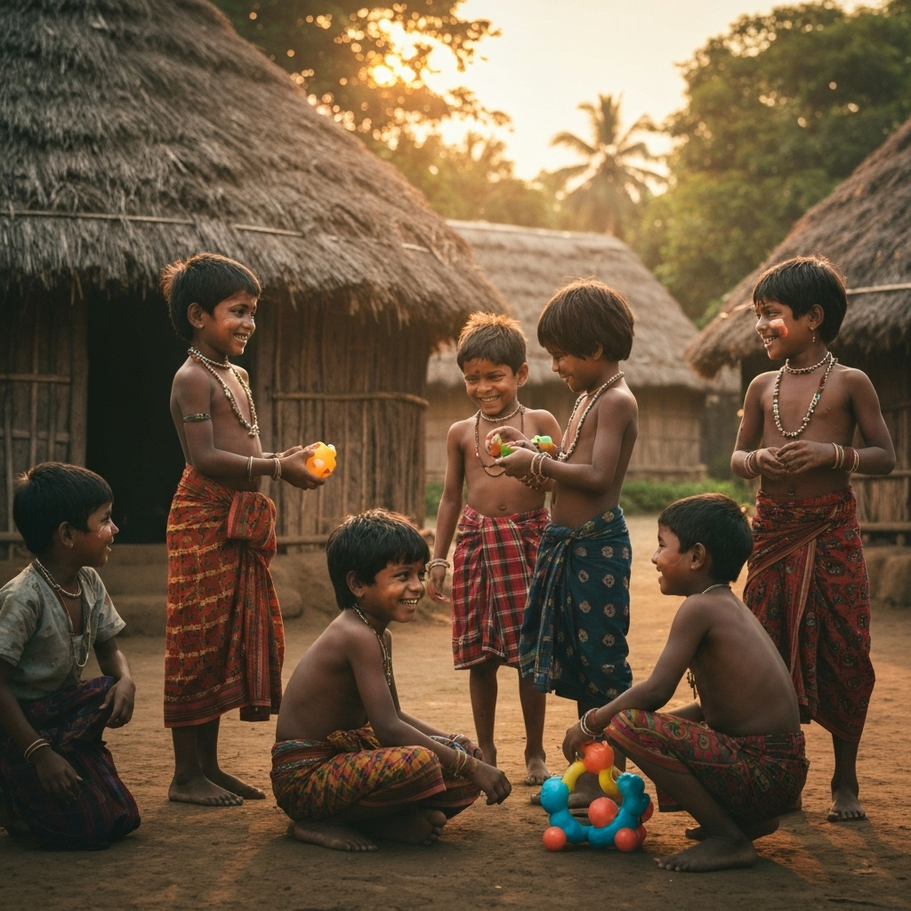 Tribal children in village